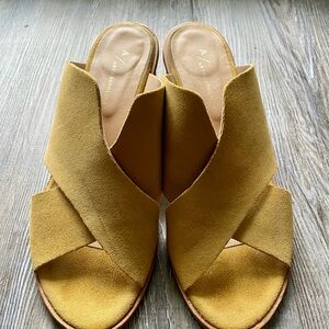 Anthropologie Mustard Mules